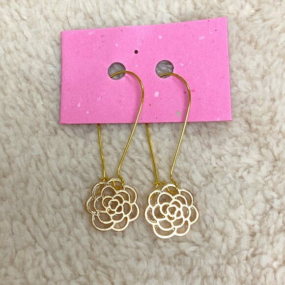Handmade Jewelry - Flower Cutout Charm Earrings